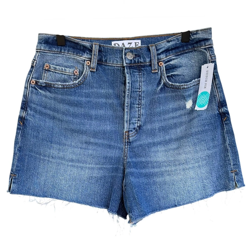 Daze Denim Bottom Line High Rise Vintage Shorts Medium Wash Size 28 NEW